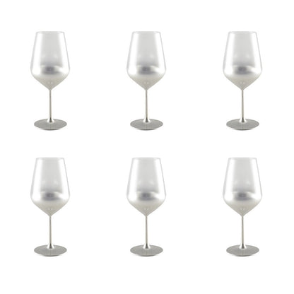 Glow Silver Wine Glasses Lot Of 6