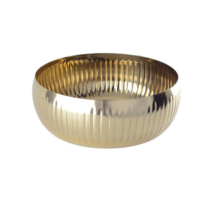 Aulica Gold Ribbed Fruit Bowl – 24 cm
