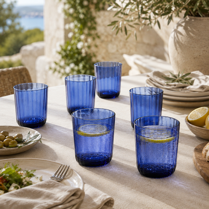 Aulica Acrylic Blue Water Glasses - Set of 6 product view 3