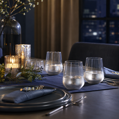 Aulica Silver Glow Water Glasses – Set of 6