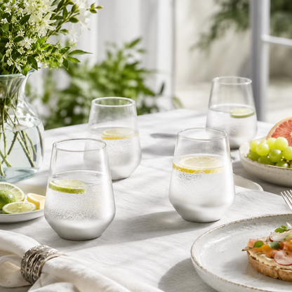 Aulica Silver Glow Water Glasses – Set of 6