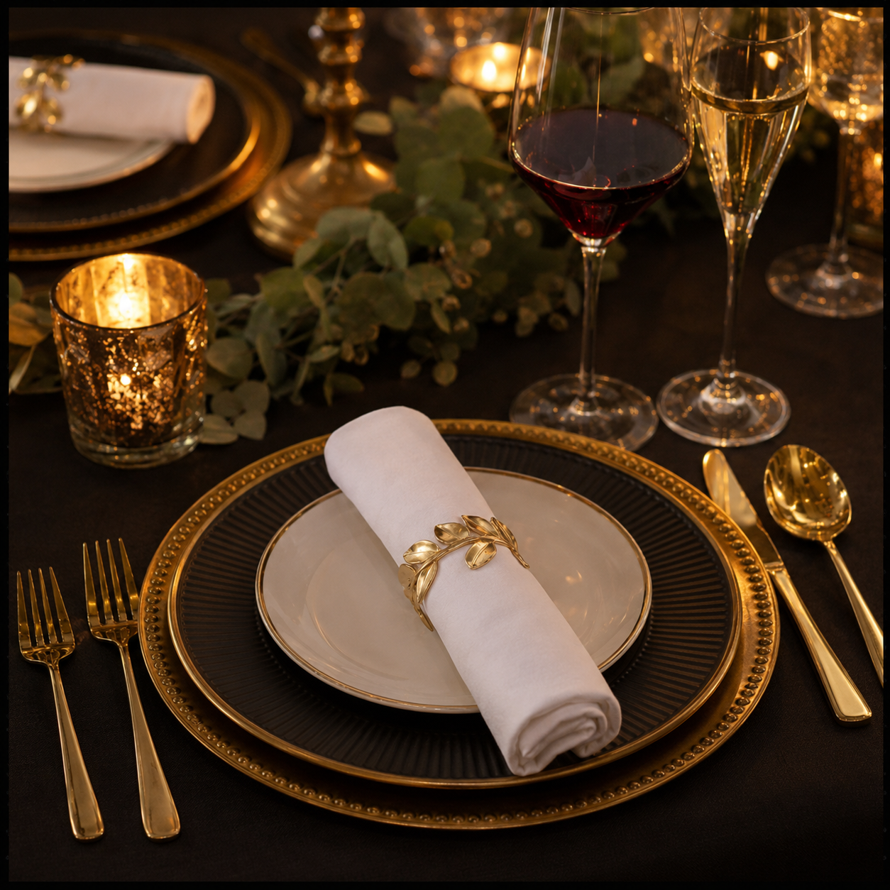 Aulica Leaf Napkin Rings – Set of 4