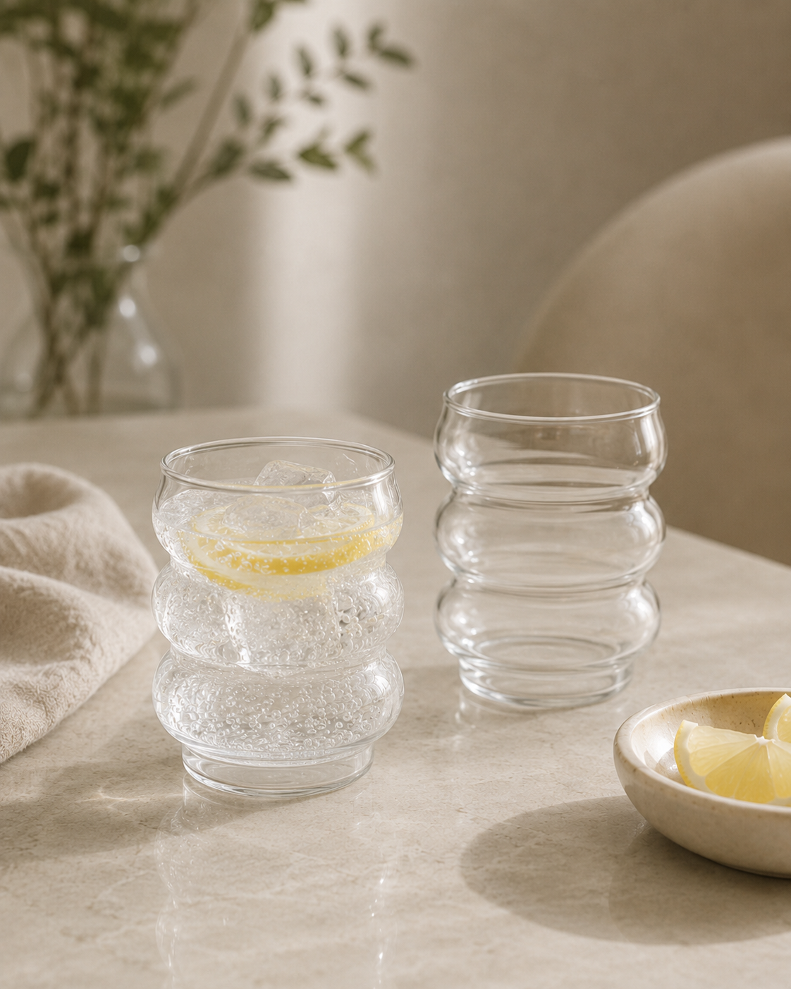 Aulica Bubble Glasses Set of 2 – 400 ml angled view