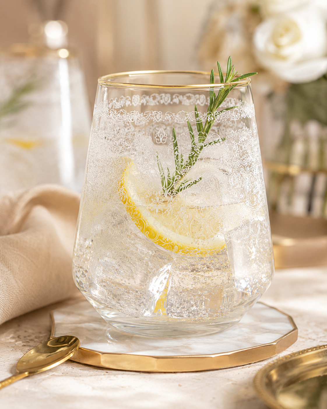 Aulica Gold Rim Water Glasses Set of 6 alternate view