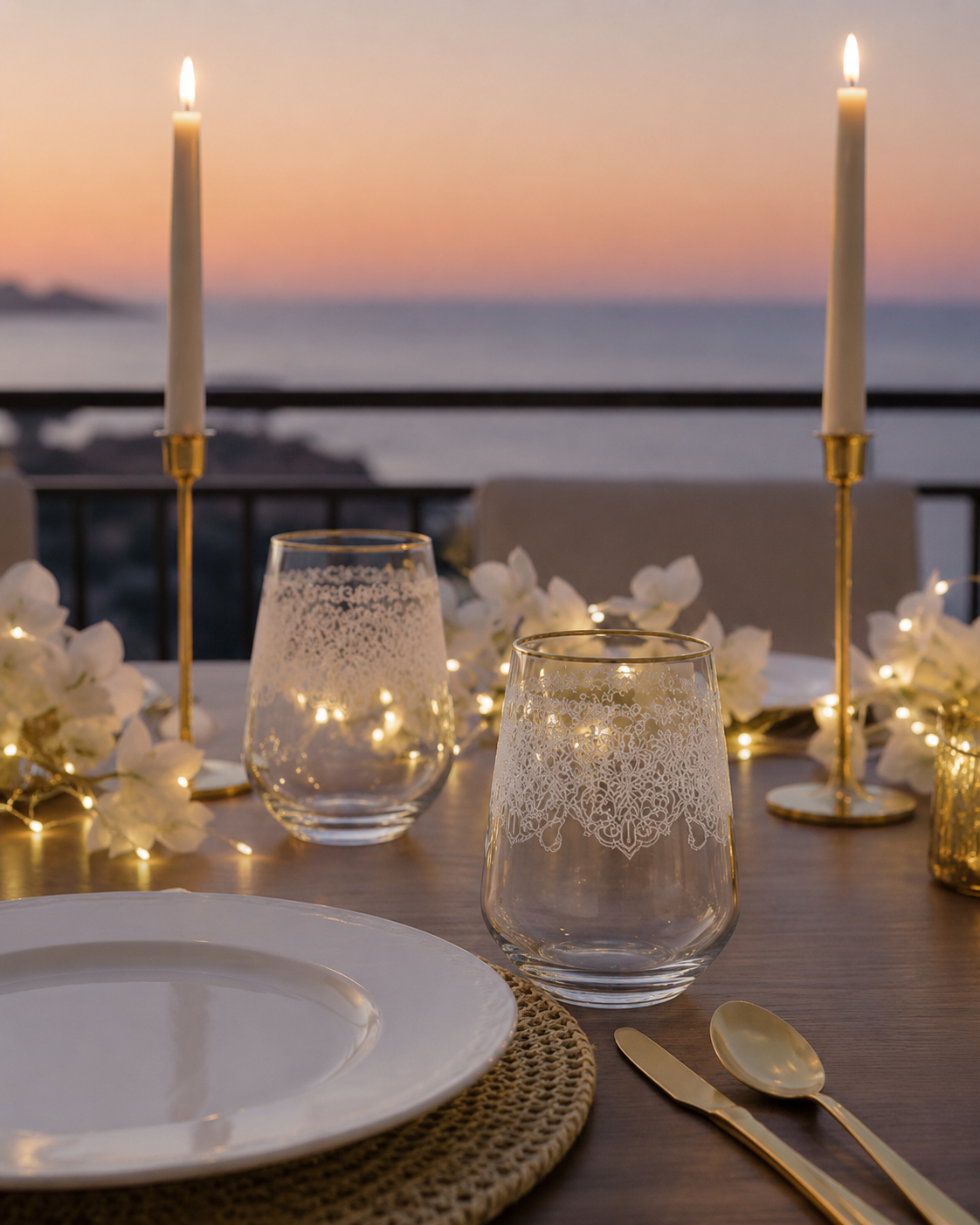 Aulica Gold Rim Water Glasses Set of 6 detail view