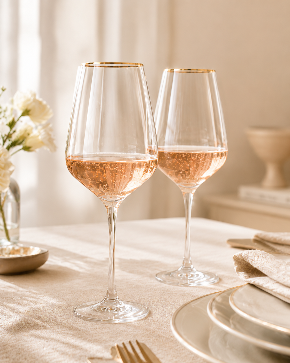 Aulica Gold Rim Wine Glasses Set of 6 product image
