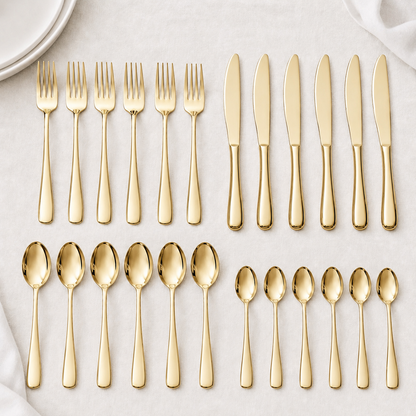 Aulica Brilliant Champagne 24-Piece Cutlery Set alternate view