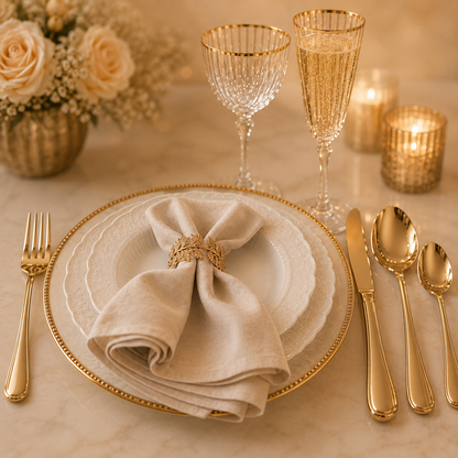Aulica Brilliant Champagne 24-Piece Cutlery Set detail view