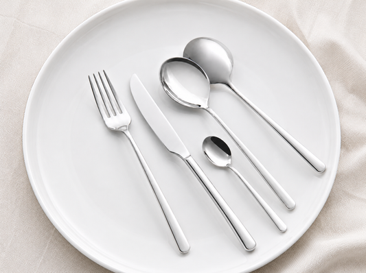 Aulica Silver Brilliant 24-Piece Cutlery Set front view