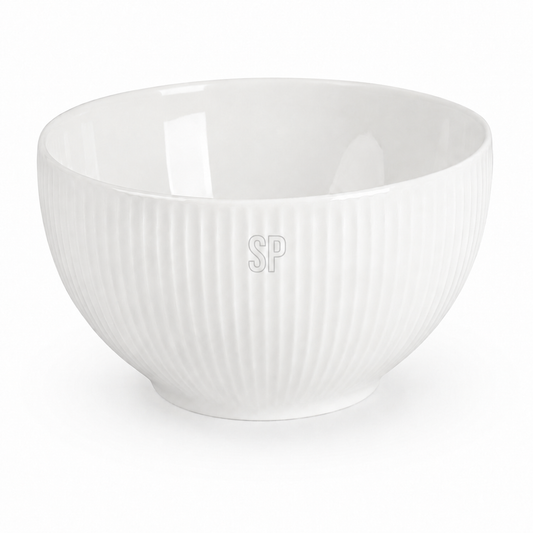 White Ribbed Porcelain Bowl Set of 6 – 14 cm product image