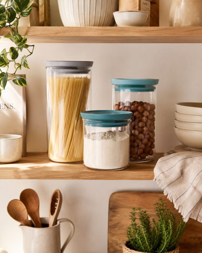 Brabantia Stackable Glass Storage Jar Set of 3 angled view