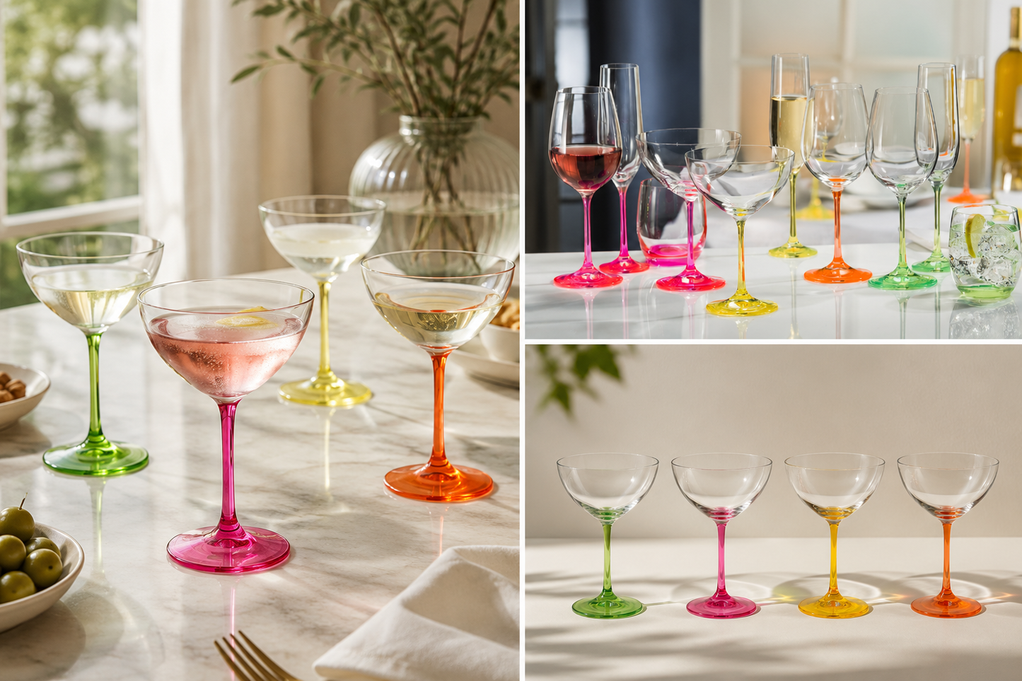 Aulica Neon Stem Cocktail Glasses – Set of 4, 340 ml product view 2