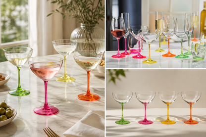 Aulica Neon Stem Cocktail Glasses – Set of 4, 340 ml product view 2