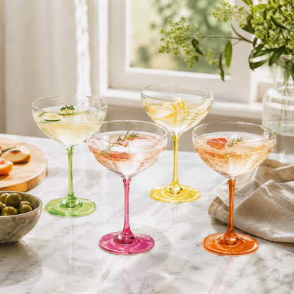 Aulica Neon Stem Cocktail Glasses – Set of 4, 340 ml product view 3