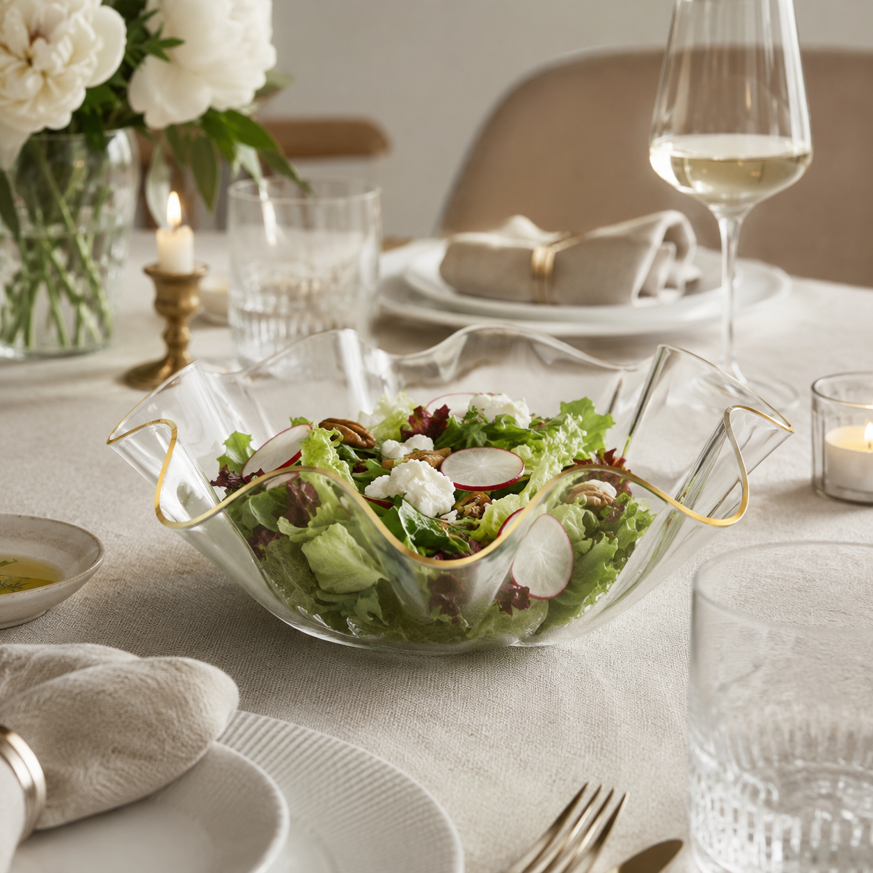 Aulica Gold-Rim Acrylic Fruit Bowl – 40 cm product view 2