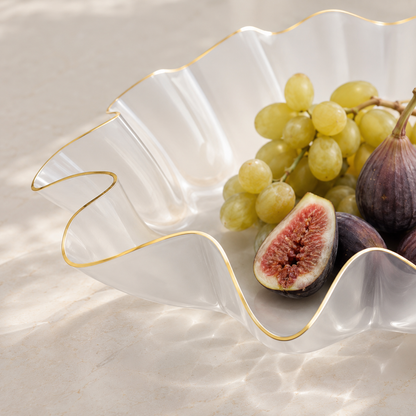 Aulica Gold-Rim Acrylic Fruit Bowl – 40 cm product view 3