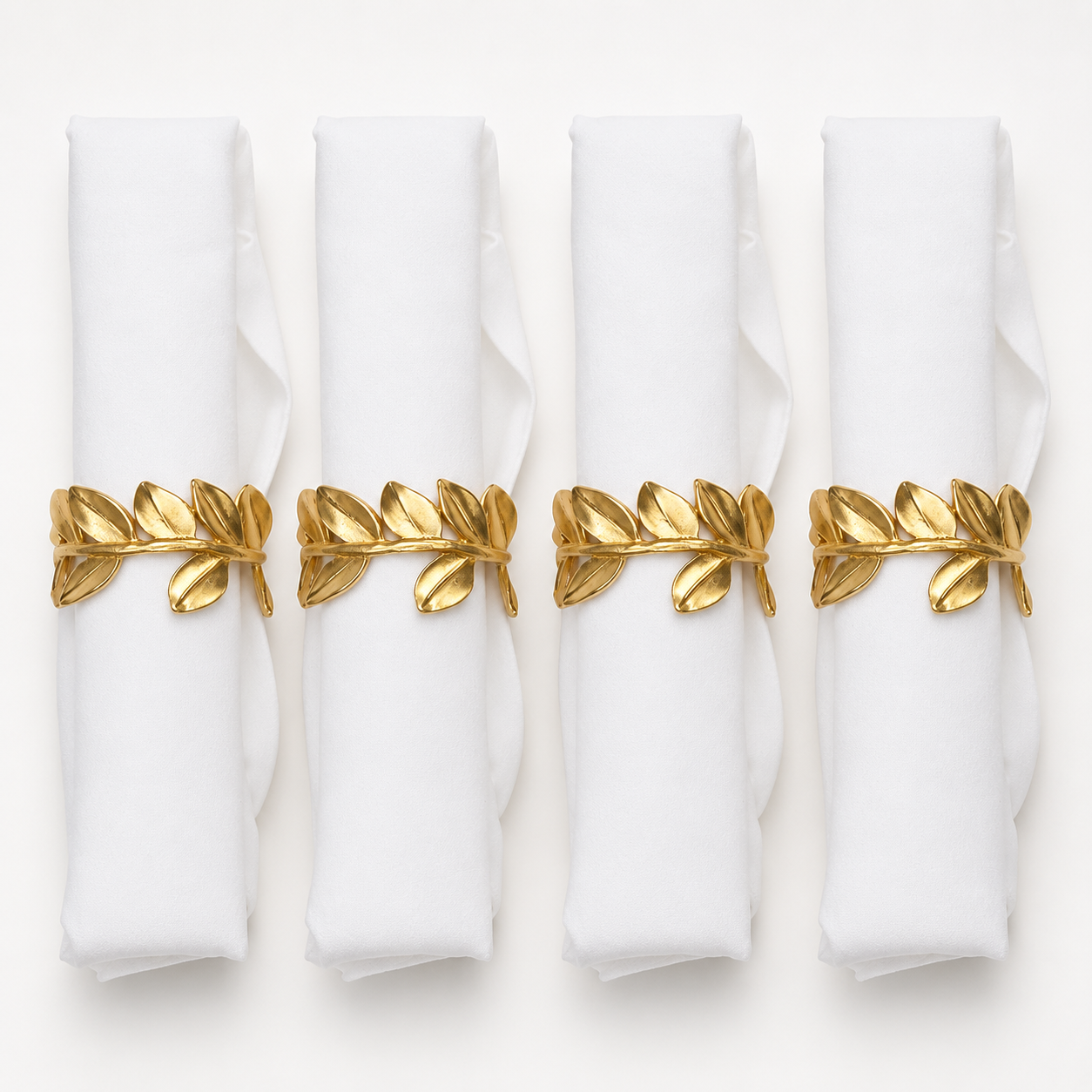Aulica Leaf Napkin Rings – Set of 4