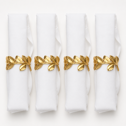 Aulica Leaf Napkin Rings – Set of 4