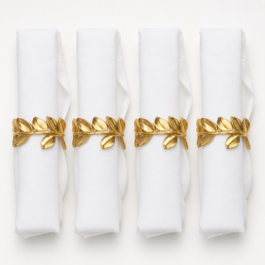 Aulica gouden blad servetringen - set van 4