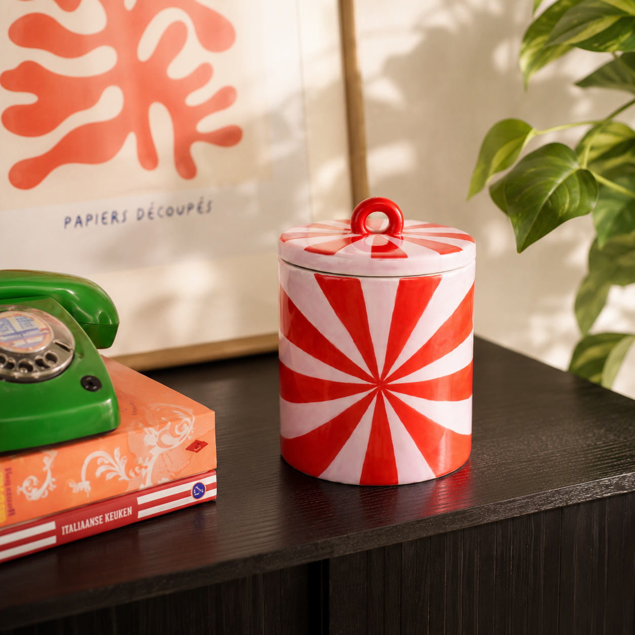 Housevitamin Red & Pink Swirl Storage Jar – 11 × 11 × 14.5 cm product view 2