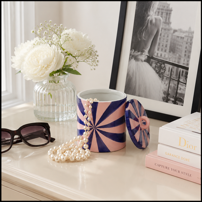 Housevitamin Pink & Blue Swirl Storage Jar – 11 × 11 × 14.5 cm product view 2