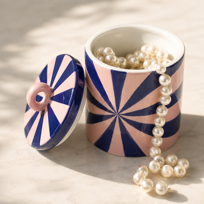 Housevitamin Pink & Blue Swirl Storage Jar – 11 × 11 × 14.5 cm product view 3