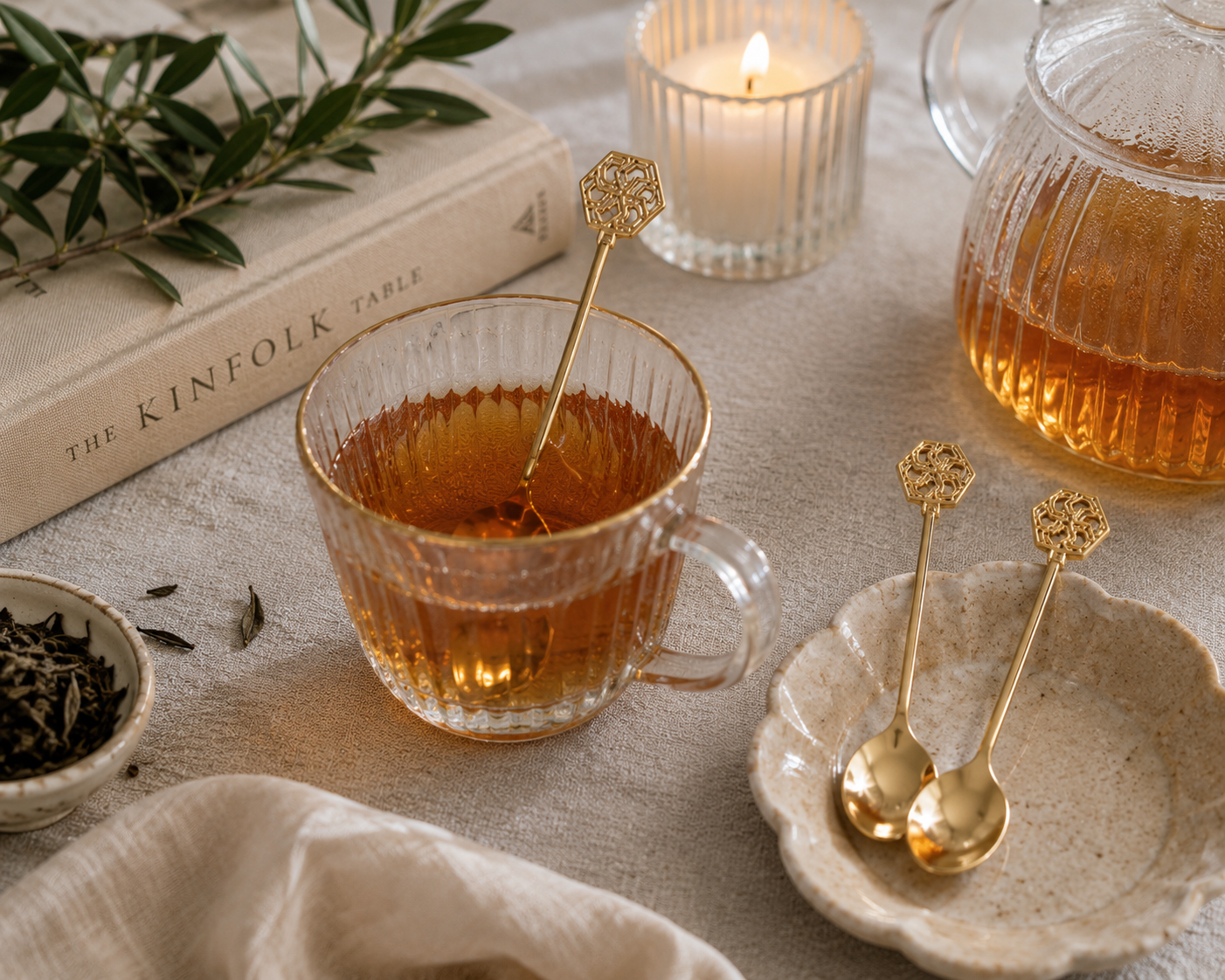 Aulica Gold Ornamental Teaspoons - Set of 6