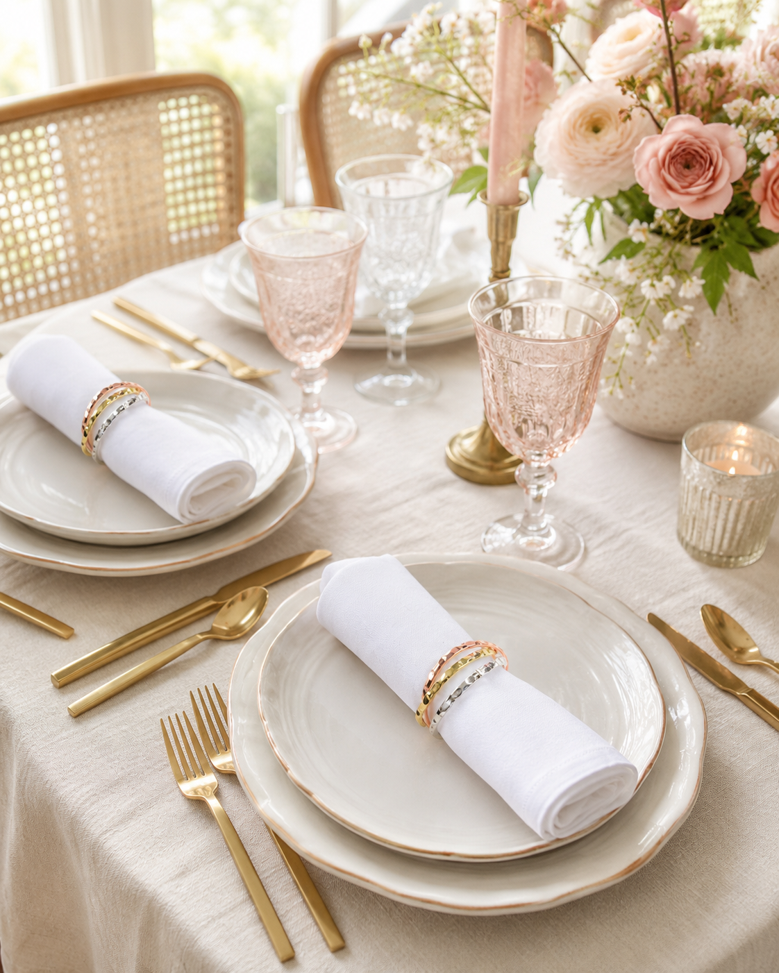Aulica Multicolour 3-Band Napkin Rings – Set of 4 product view 3