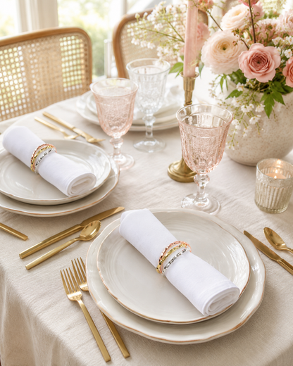 Aulica Multicolour 3-Band Napkin Rings – Set of 4 product view 3
