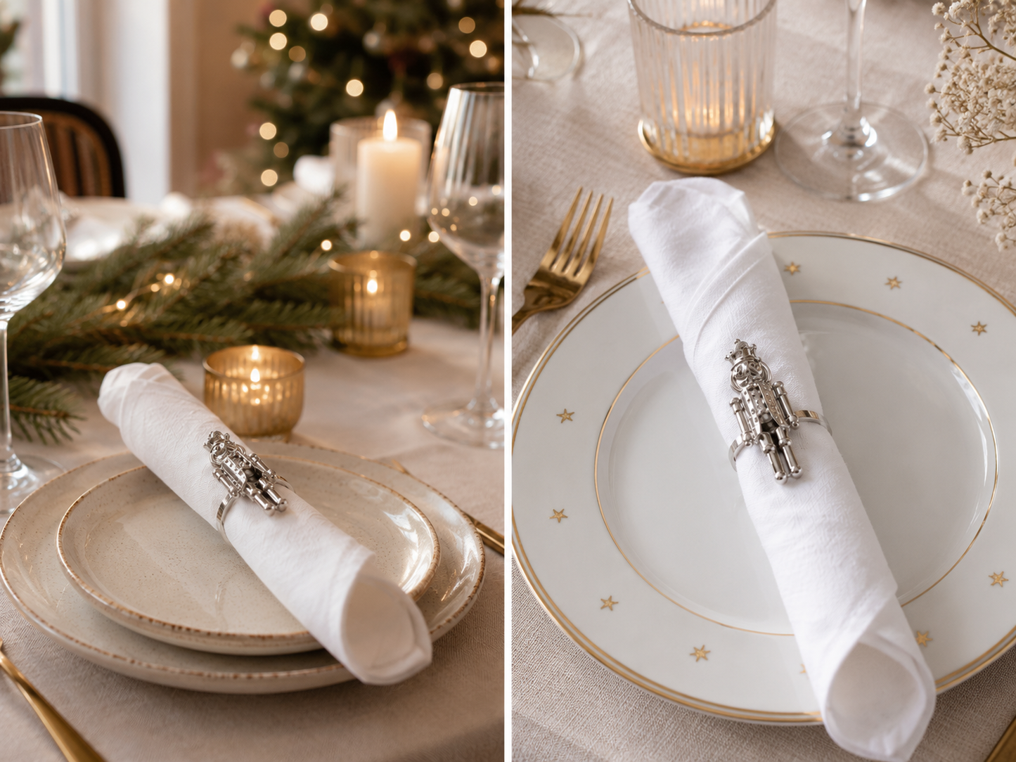 Aulica Silver Nutcracker Napkin Rings – Set of 4 product view 2