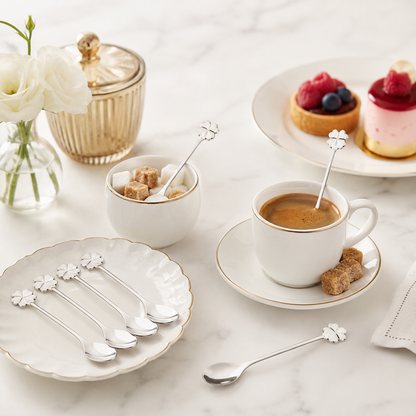 Aulica Silver Clover Teaspoons – Set of 6