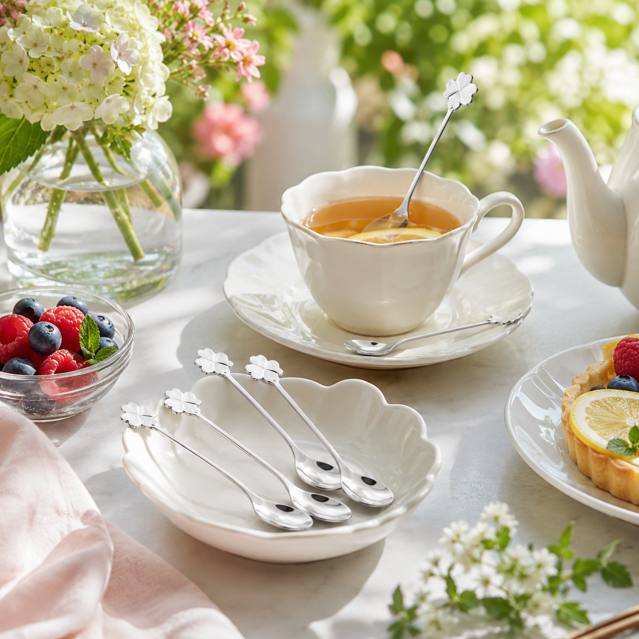 Aulica Silver Clover Teaspoons – Set of 6 product view 2