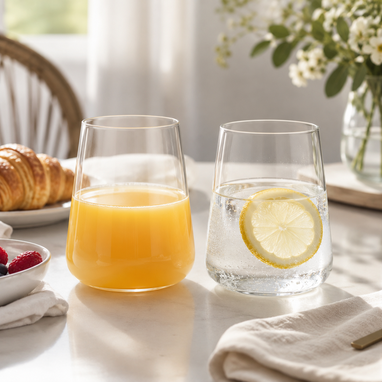 Aulica Clear Water Glasses – Set of 2, 400 ml