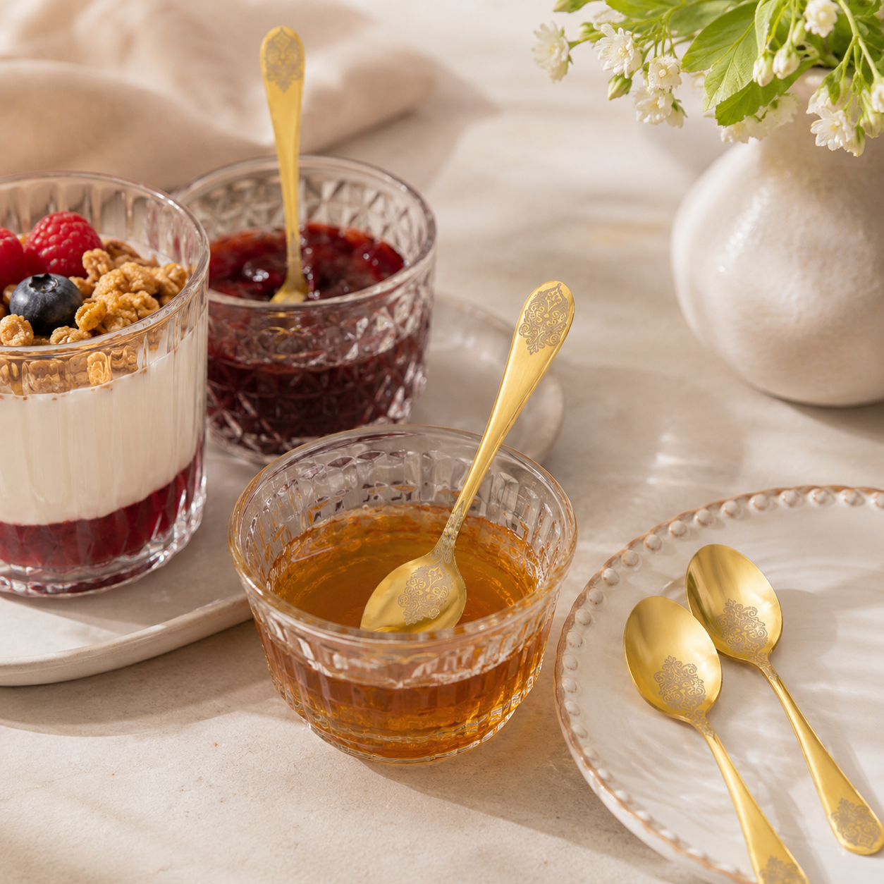Aulica Shiny Gold Ornamental Teaspoons - Set of 6 - product image 2