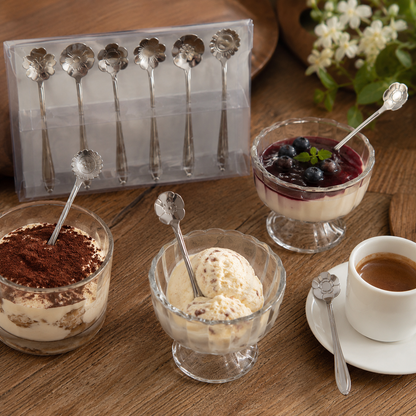 Aulica Black Flower Dessert Spoons – Set of 6 product view 4