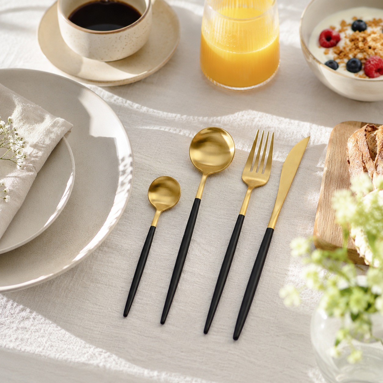 Aulica Gold & Black Cutlery Set – 24 Pieces product view 4