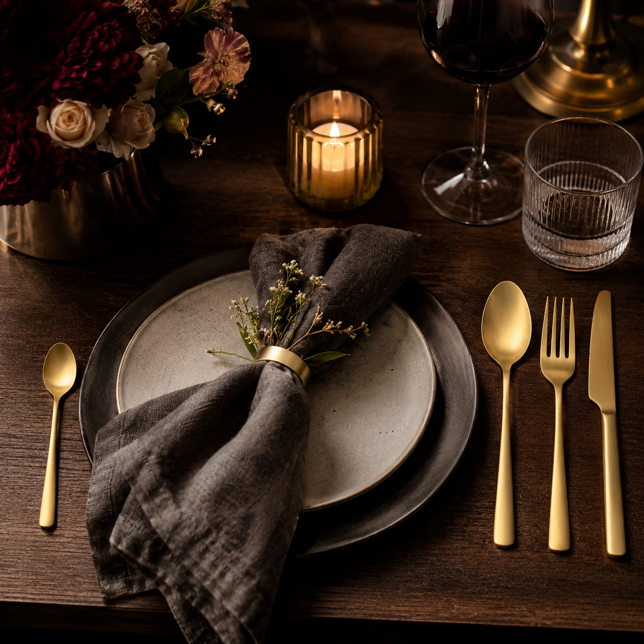 Aulica Matte Champagne Cutlery Set – 24 Pieces product view 2