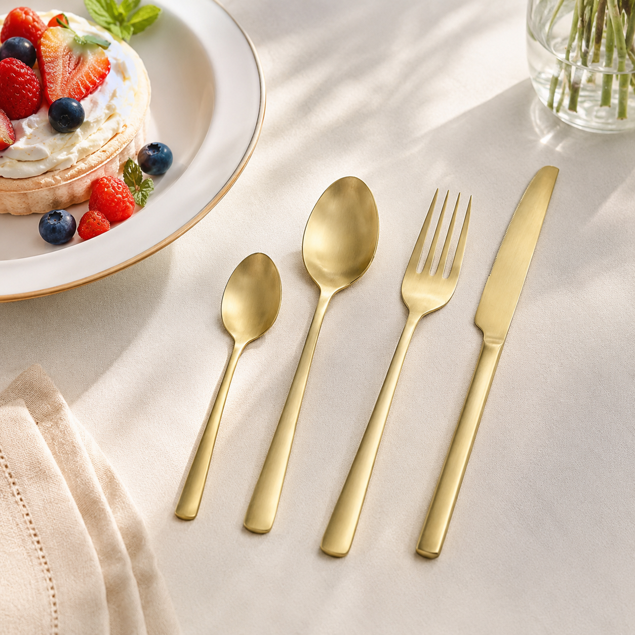 Aulica Matte Champagne Cutlery Set – 24 Pieces product view 3