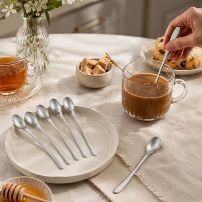 Aulica Silver Long Drink Spoons – Set of 6, 22 cm product view 3