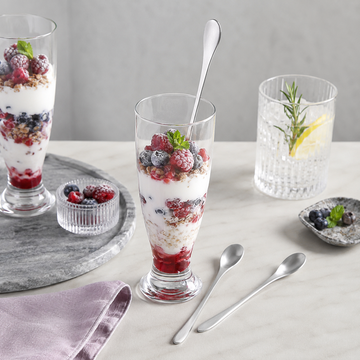Aulica Silver Long Drink Spoons – Set of 6, 22 cm