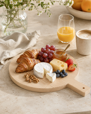Aulica Round Wooden Cutting Board with Handle