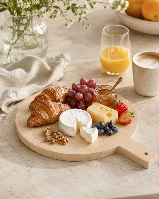 Aulica Round Wooden Cutting Board with Handle