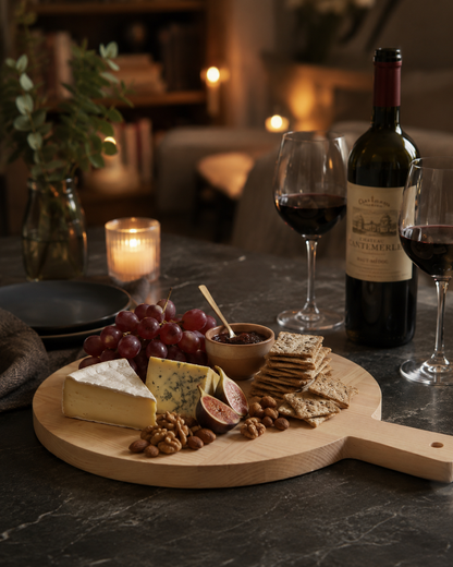 Aulica Round Wooden Cutting Board with Handle product view 2