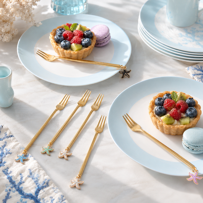 Aulica Gold Star Dessert Forks – Set of 6 product view 2
