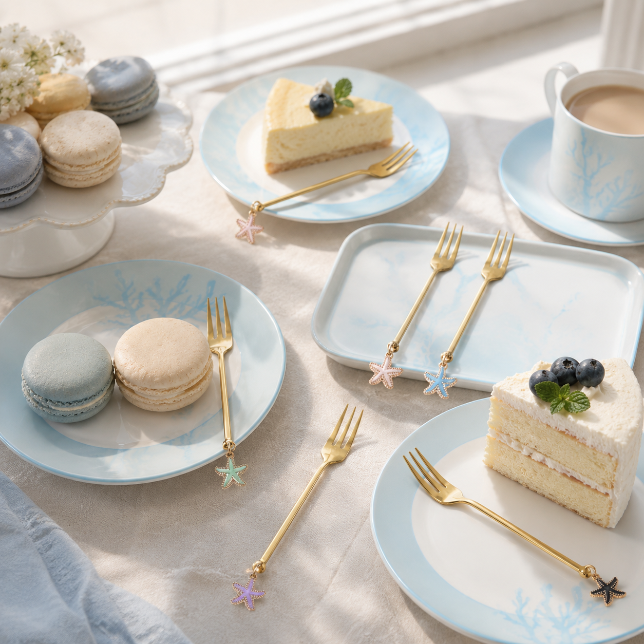 Aulica Gold Star Dessert Forks – Set of 6 product view 4
