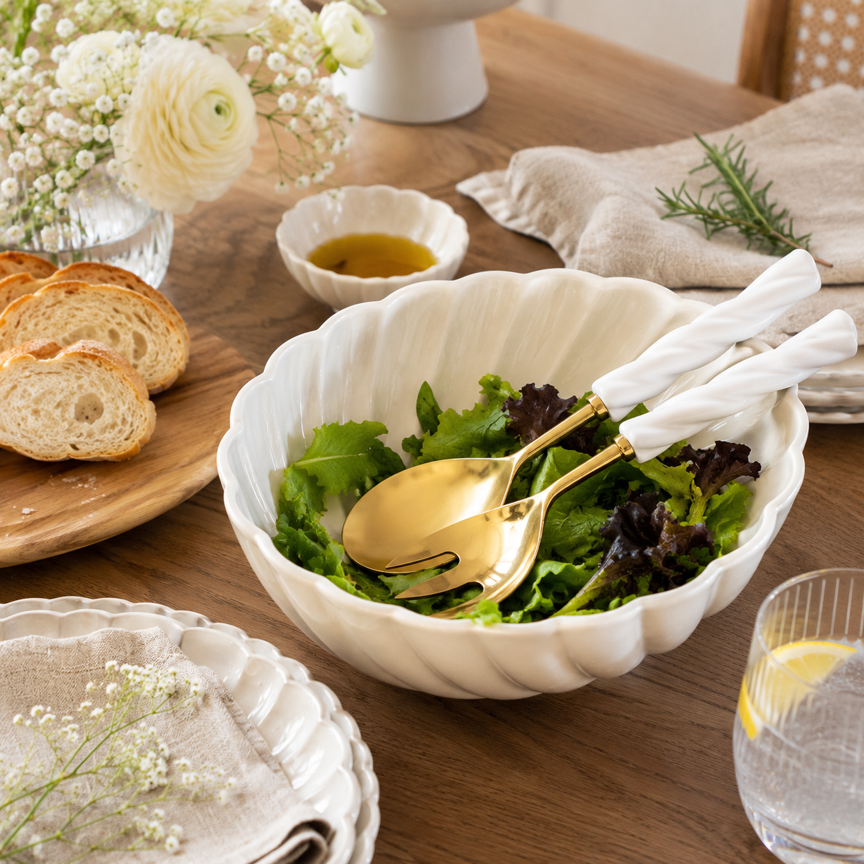 Gold Twisted-Handle Salad Servers – Set of 2 product view 3