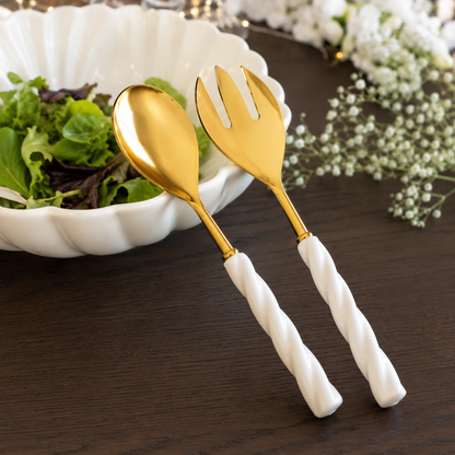 Gold Twisted-Handle Salad Servers – Set of 2 product view 4