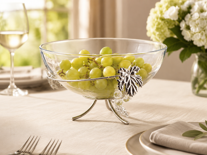 Aulica Silver Vine Leaf Decorative Bowl – 25 × 25 × 17 cm product view 3