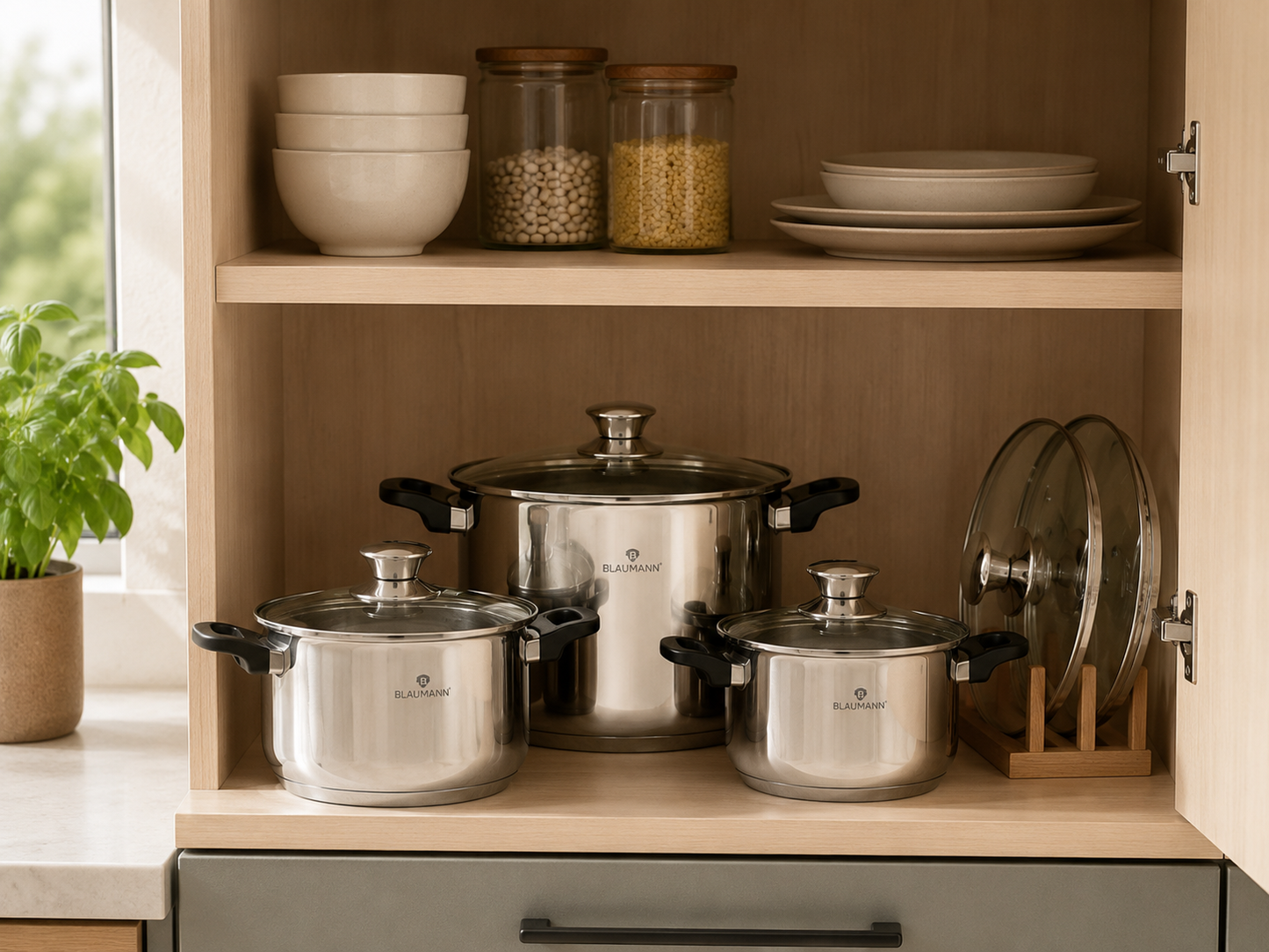 Blaumann Gourmet Line Cookware Set with Lids – 6 Pieces product view 4