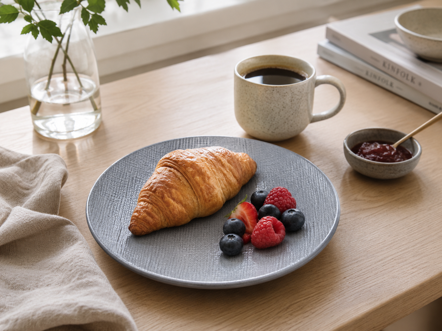 Woven-Texture Gray Breakfast Plates – Set of 6, 21 cm product view 2